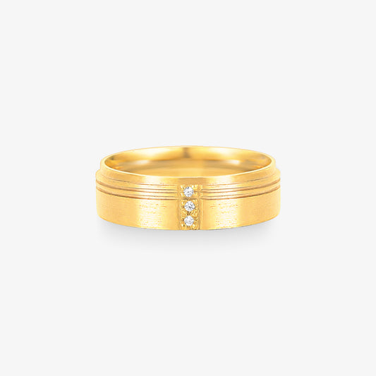 Aliança Loop Comfort com Pedras em Ouro Amarelo 18K, 5,70mm