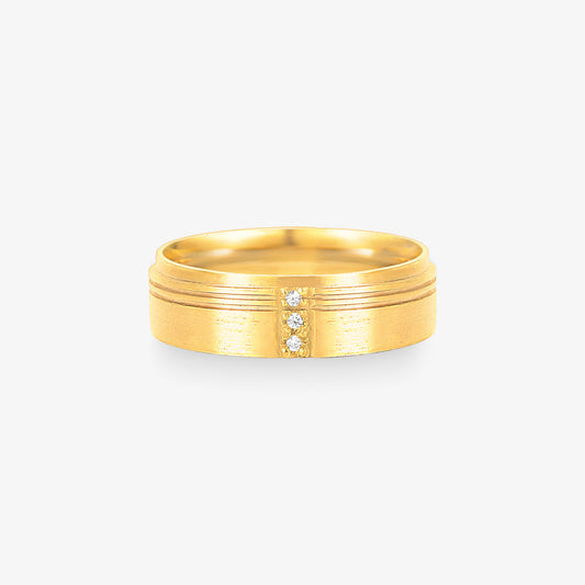 Aliança Loop Comfort com Pedras em Ouro Amarelo 18K, 5,70mm