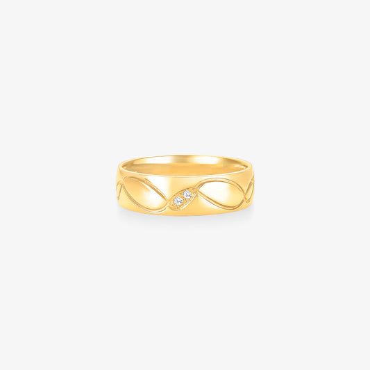 Aliança Nexa Comfort com Pedras em Ouro Amarelo 18K, 5,70mm