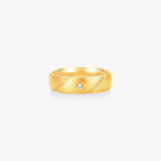 Aliança Haven Comfort com Pedras em Ouro Amarelo 18K, 5,40mm