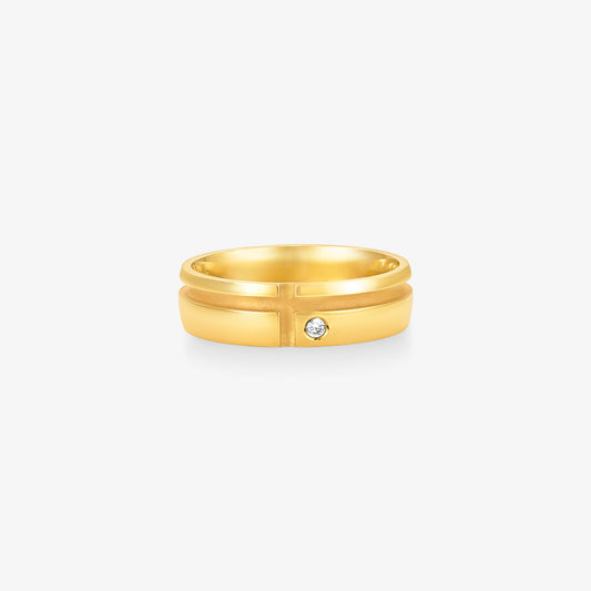 Aliança Dreams Comfort com Pedras em Ouro Amarelo 18K, 5,70mm