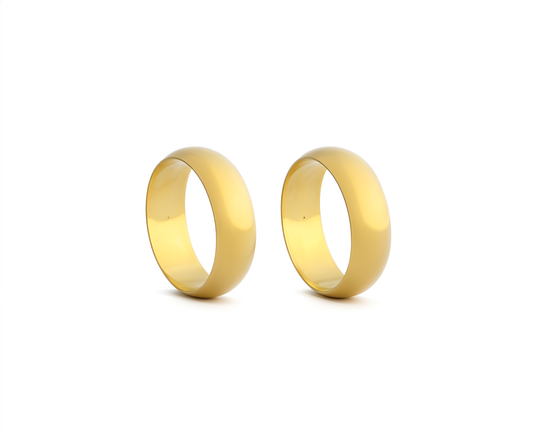 Aliança 6mm Ouro Amarelo 18k 750