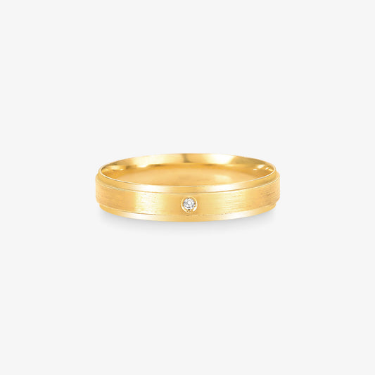 Aliança Estrela Comfort com Pedras em Ouro Amarelo 18K, 3,90mm