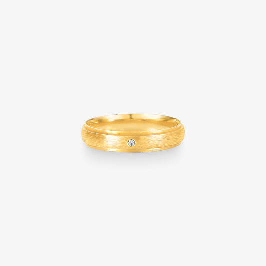 Aliança Luz Comfort com Pedras em Ouro Amarelo 18K, 4,10mm