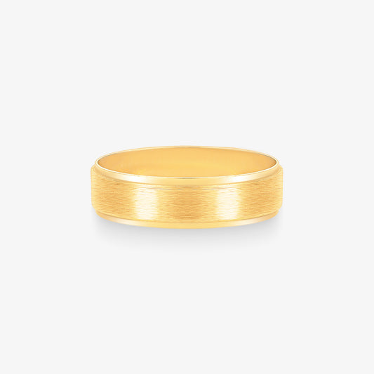 Aliança Fosca Reta em Ouro Amarelo 18K, 5,50mm