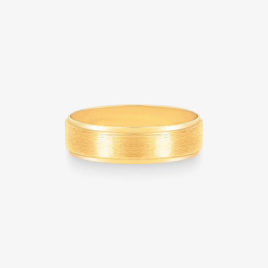 Aliança Fosca Reta em Ouro Amarelo 18K, 5,50mm