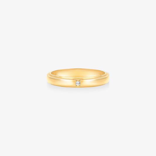 Aliança Mystic Reta com Pedras em Ouro Amarelo 18K, 3,40mm