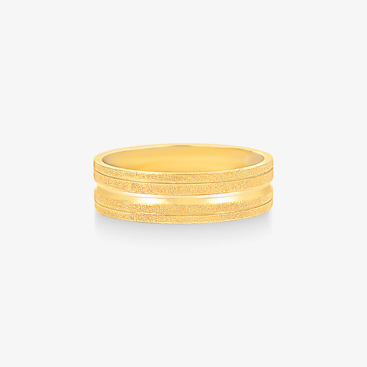 Aliança Fosca Reta em Ouro Amarelo 18K, 5,60mm