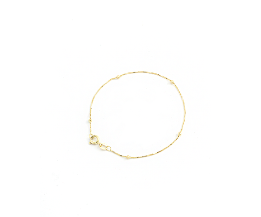 Pulseira infantil Veneziana Bola 14cm Ouro Amarelo 18K