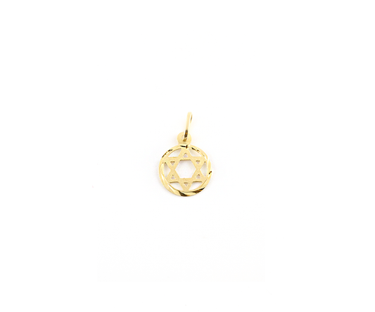 Pingente Estrela de Davi em Ouro Amarelo 18K