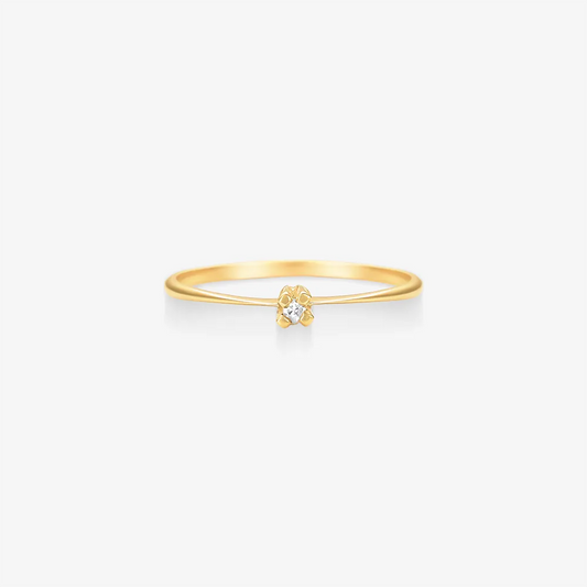 Anel Solitário One em Ouro Amarelo 18K com Diamante 0,02CT