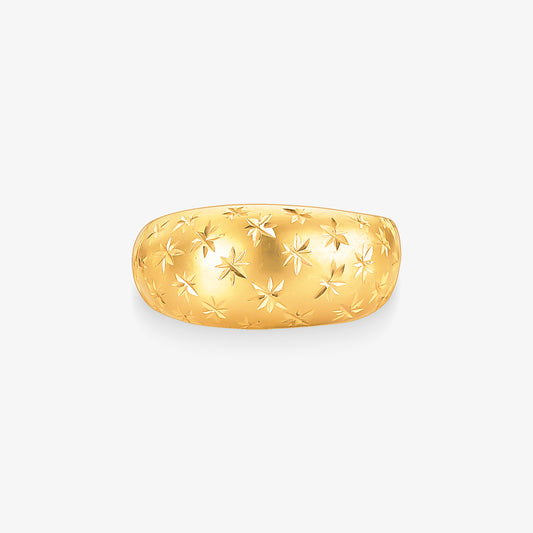 Anel Estrelas Estamparia em Ouro Amarelo 18K