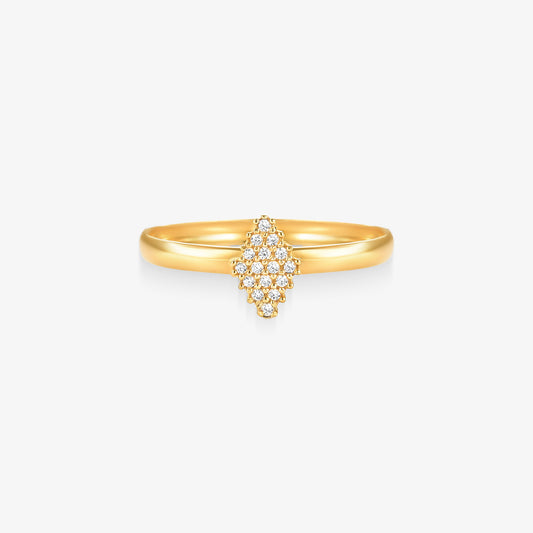 Anel Chuveiro Navete em Ouro Amarelo 18k