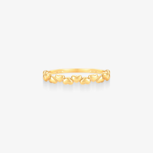Anel Corações em Ouro Amarelo 18K