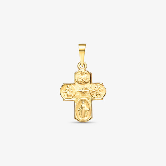 Pingente Cruz Todos os Santos em Ouro Amarelo 18K