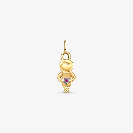 Pingente Menino em Pé em Ouro Amarelo 18K