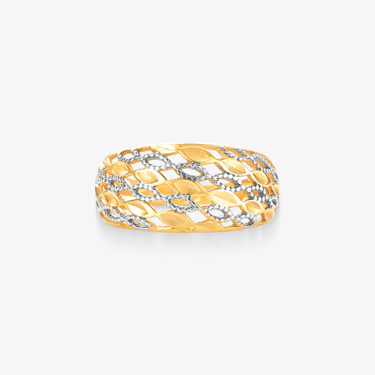 Anel For Estamparia Bicolor em Ouro 18K