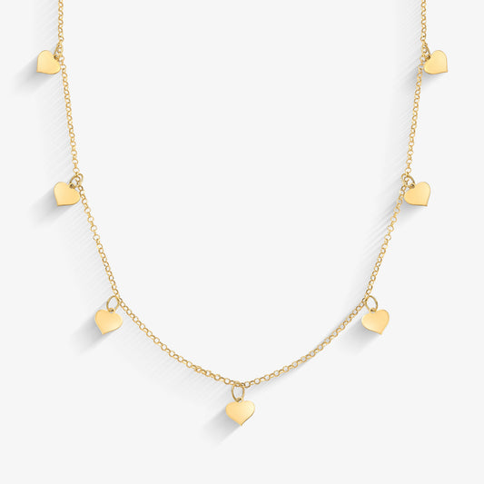 Gargantilha Coração Elo Português em Ouro Amarelo 18K, 45cm