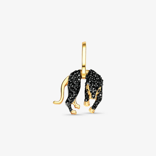 Pingente Pantera Negra com Pedras em Ouro Amarelo 18K