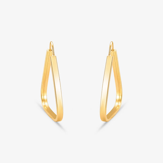 Brinco Argola Fio Retangular em Ouro Amarelo 18K