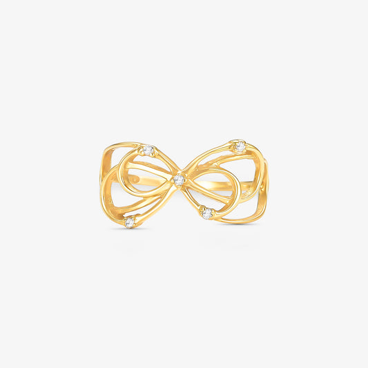 Anel Laços com Diamante em Ouro Amarelo 18K