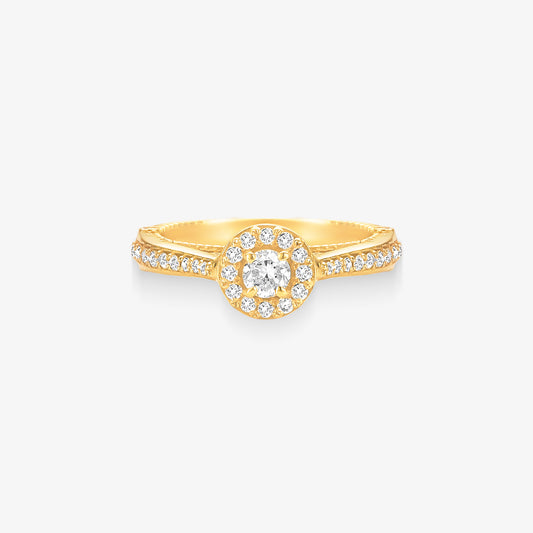 Anel Solitário Marquise com Diamante em Ouro Amarelo 18K