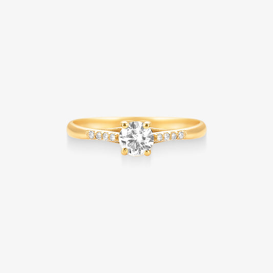 Anel Solitário Toi com Diamantes em Ouro Amarelo 18K