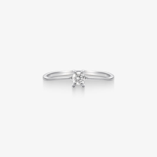 Anel Solitário Prisma com Diamante em Ouro Branco 18K