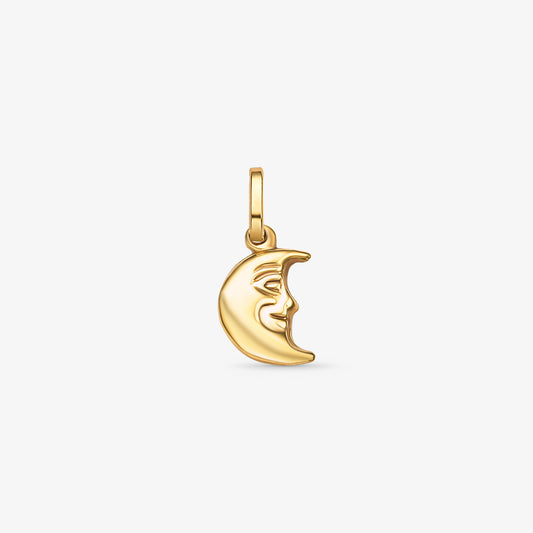 Pingente Lua Rosto em Ouro Amarelo 18K