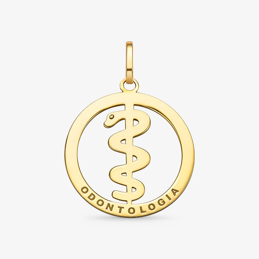 Pingente Formatura Odontologia em Ouro Amarelo 18K