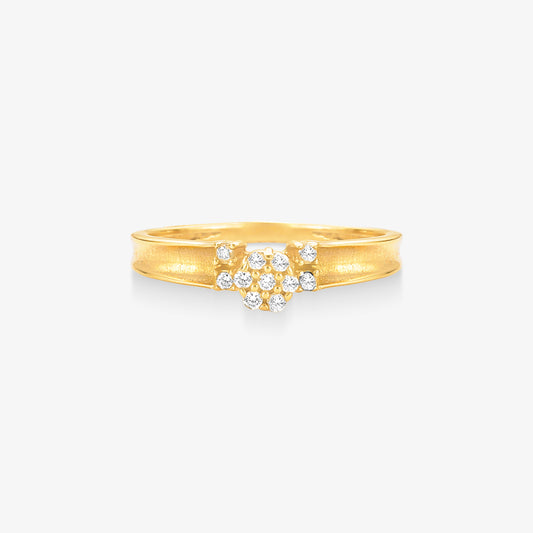 Anel Chuveiro Lua com Diamante em Ouro Amarelo 18K