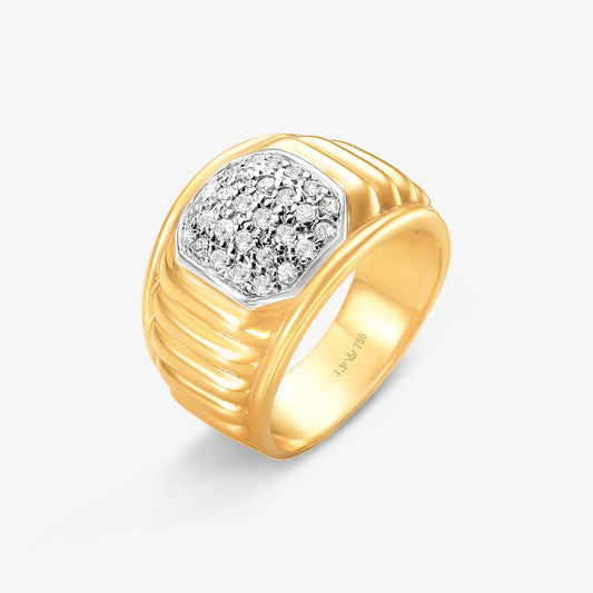 Anel Sereno com Diamante Bicolor em Ouro 18K