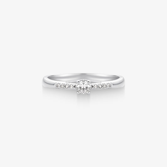 Anel Solitario Zenith com Diamante em Ouro Branco 18K
