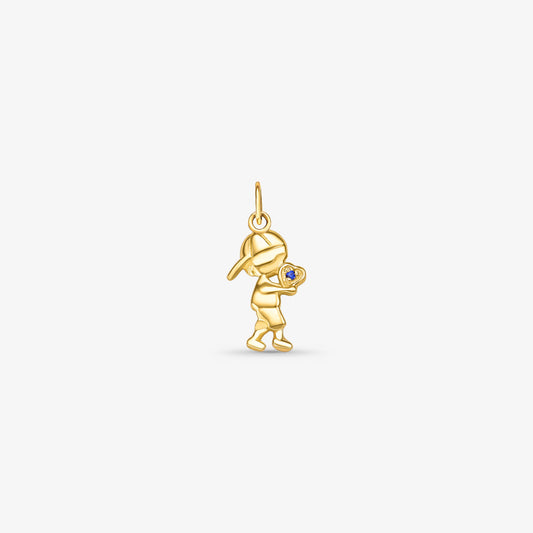 Pingente Menino Coração em Ouro Amarelo 18K