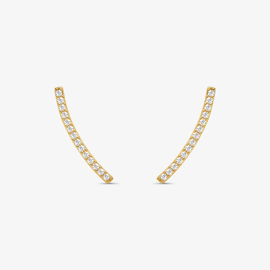 Brinco Arco com Pedras Ouro Amarelo 18K