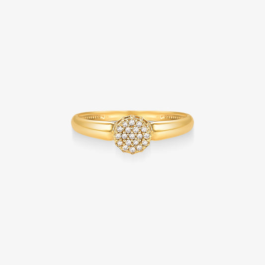 Anel Hera Chuveiro com Diamantes em Ouro Amarelo 18K