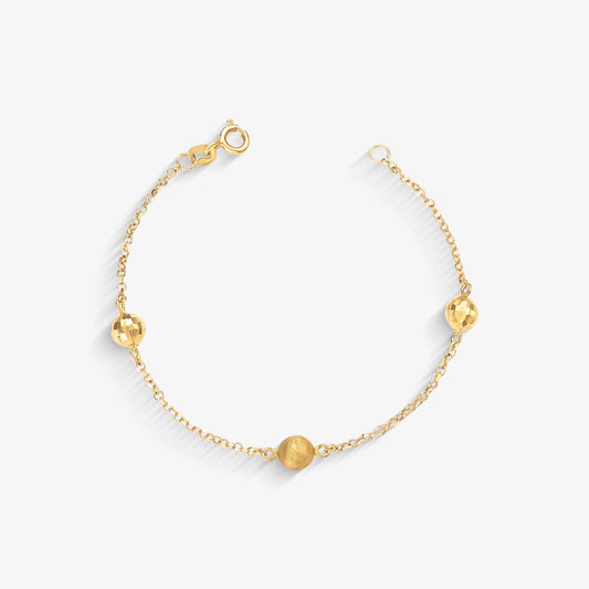 Pulseira Infantil Bolinha em Ouro Amarelo 18K