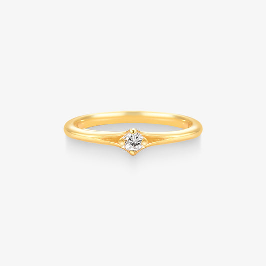 Anel Solitário Lumina com Diamante em Ouro Amarelo 18K