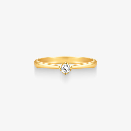 Anel Solitário Clarus com Diamante em Ouro Amarelo 18K