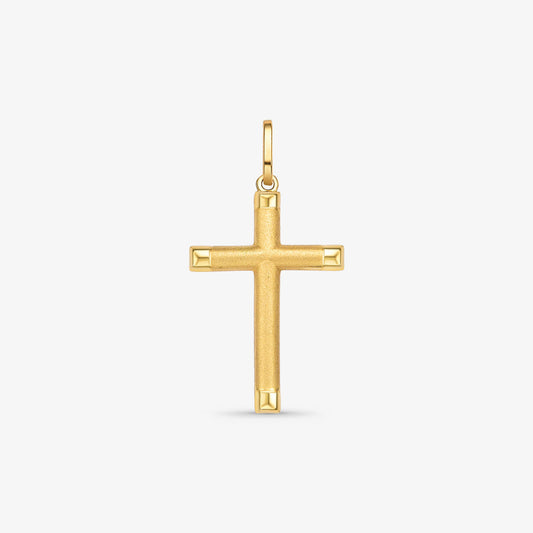 Pingente Cruz Fosca em Ouro Amarelo 18K