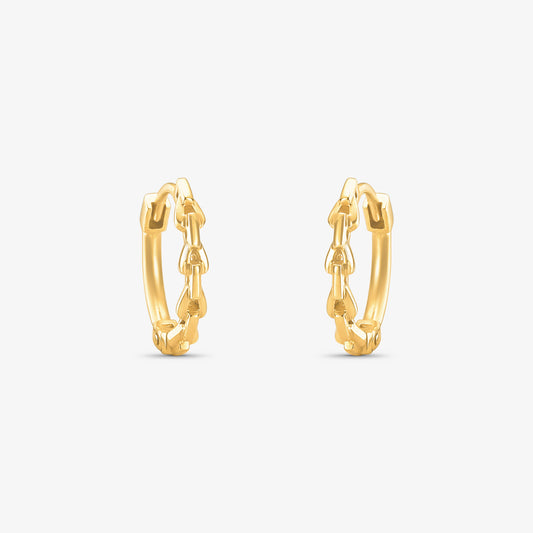 Brinco Argola Trabalhada Grande em Ouro Amarelo 18K