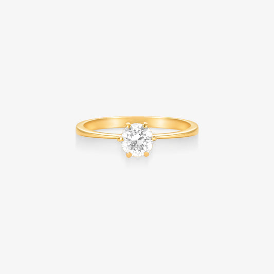 Anel Solitário One com Diamante em Ouro Amarelo 18K
