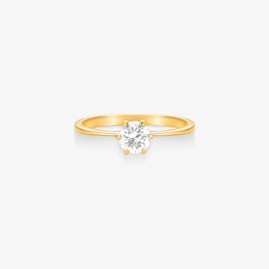 Anel Solitário One com Diamante em Ouro Amarelo 18K
