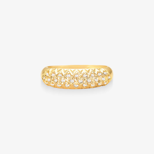 Anel Pavé IIX com Diamantes em Ouro Amarelo 18K