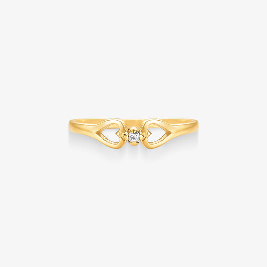 Anel Trace com Diamante em Ouro Amarelo 18K