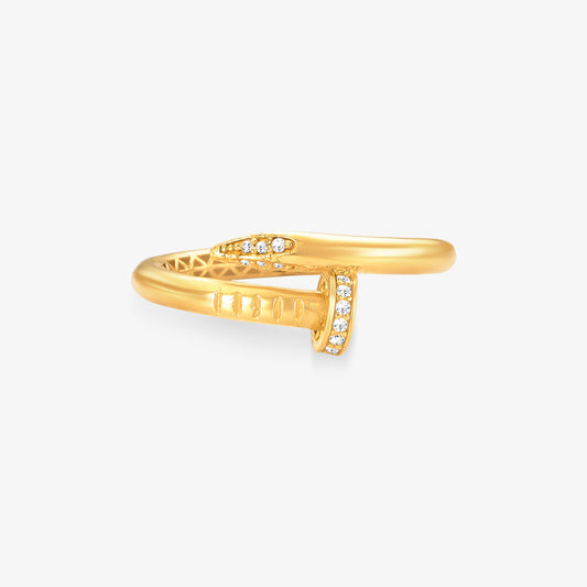 Anel Prego Oco em Ouro Amarelo 18K