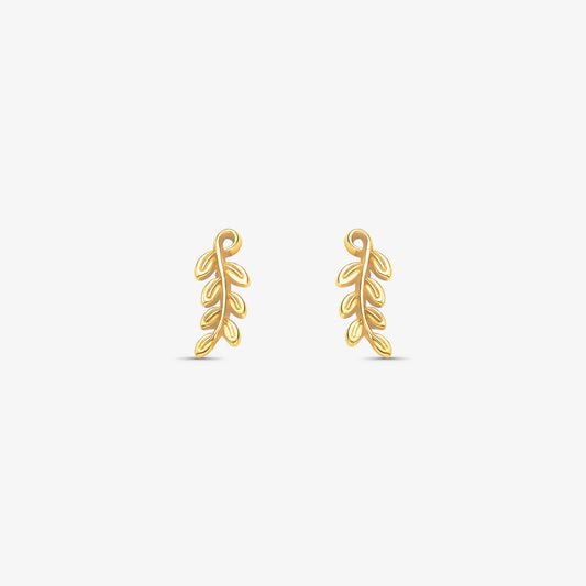 Brinco Folhagem em Ouro Amarelo 18K