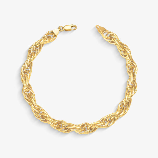 Pulseira Cordão Baiano em Ouro Amarelo 18K, 21cm
