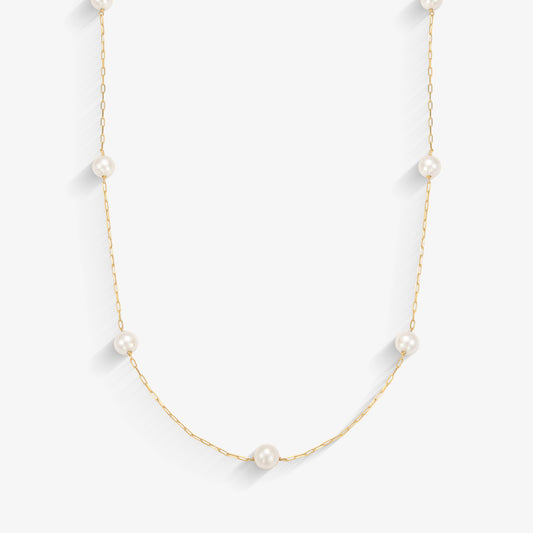 Gargantilha Cartier com Pérola Natural em Ouro Amarelo 18K, 40cm