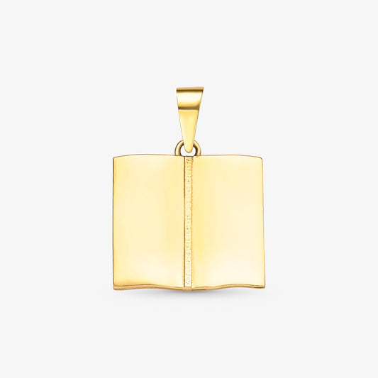 Pingente Livro Aberto Liso em Ouro Amarelo 18K